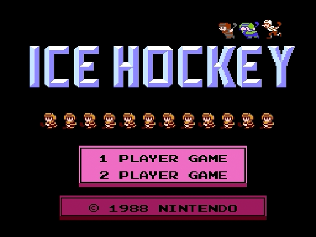 Ice Hockey title screen for Famicom Disk System